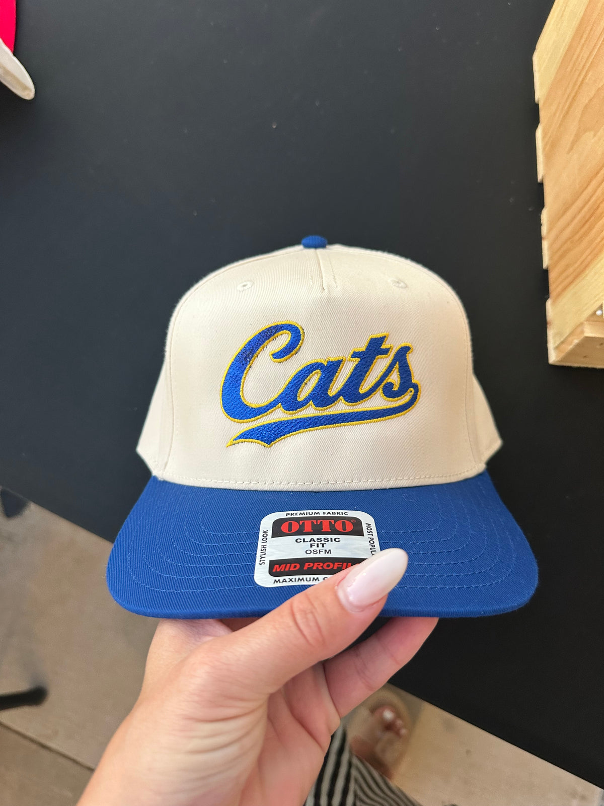Cats Hat “blue/yellow”